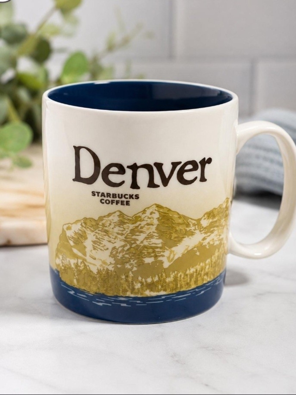 Starbucks Denver / City Mug Blue Interior Collectible Coffee Cup Ceramic